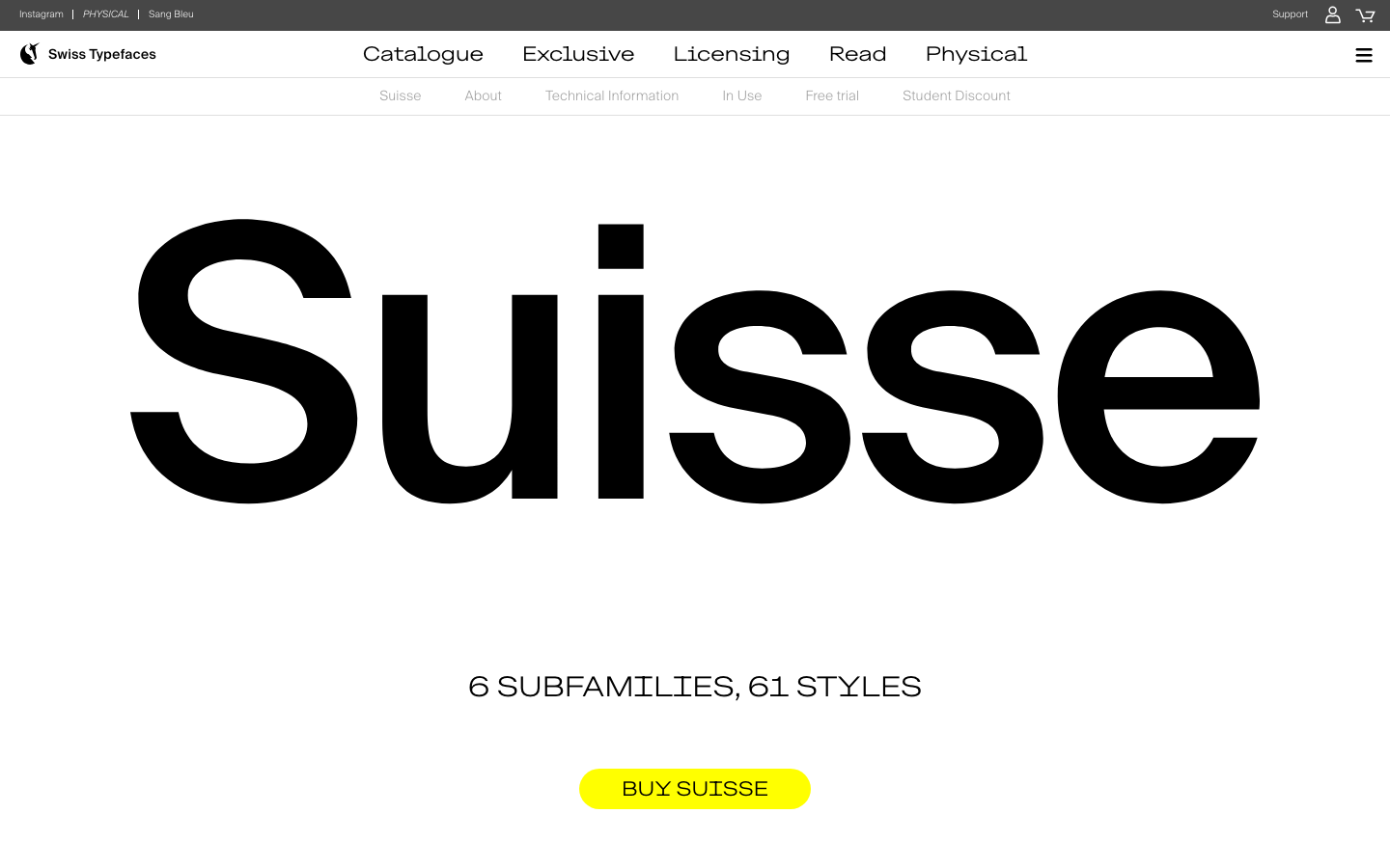 Suisse font specimen