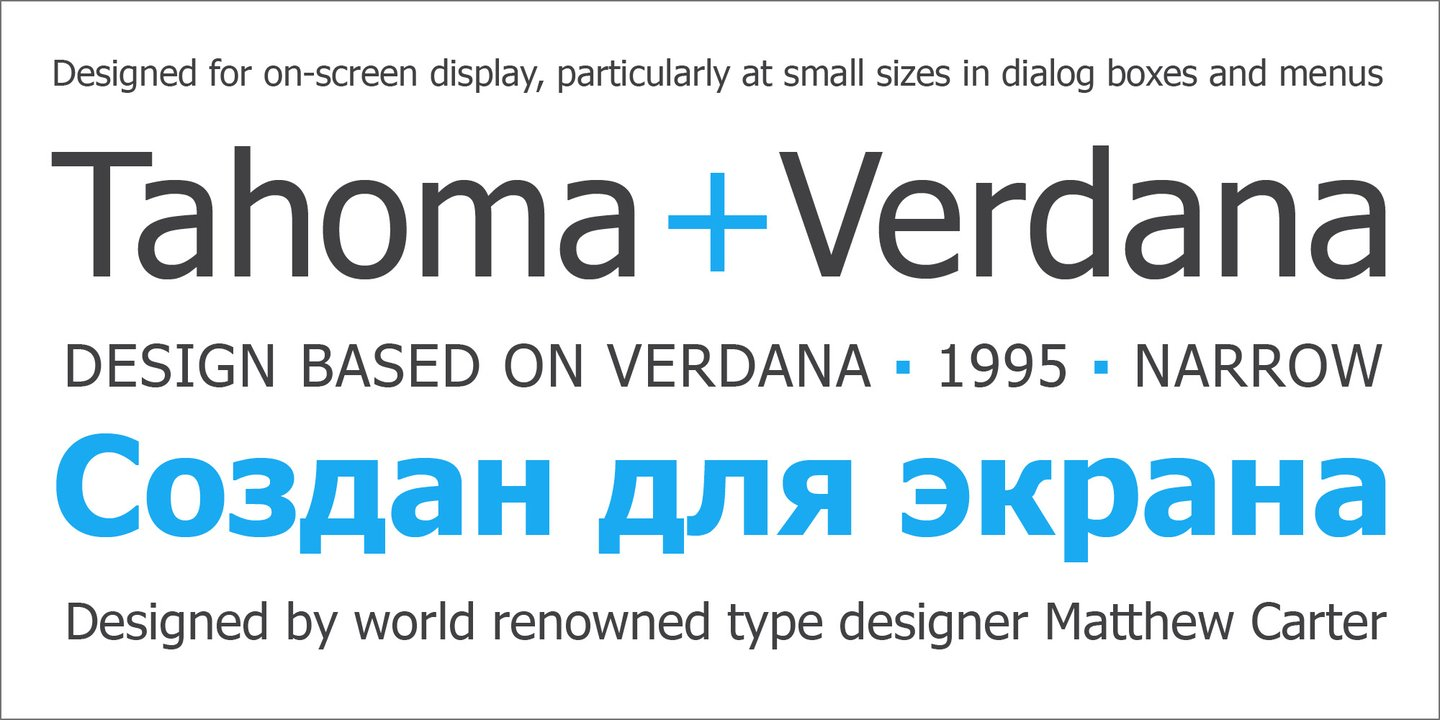 Tahoma font specimen