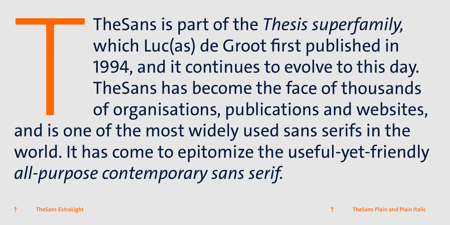 TheSans font specimen