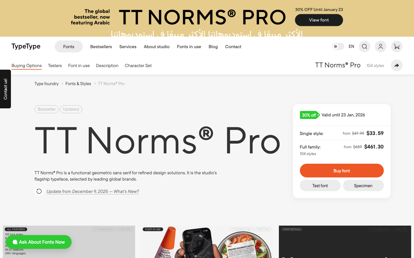TT Norms font specimen